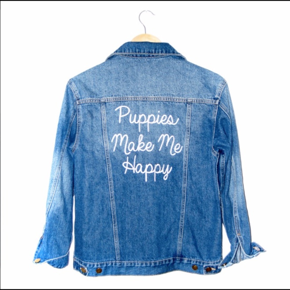 Puppies make me happy jean/denim jacket